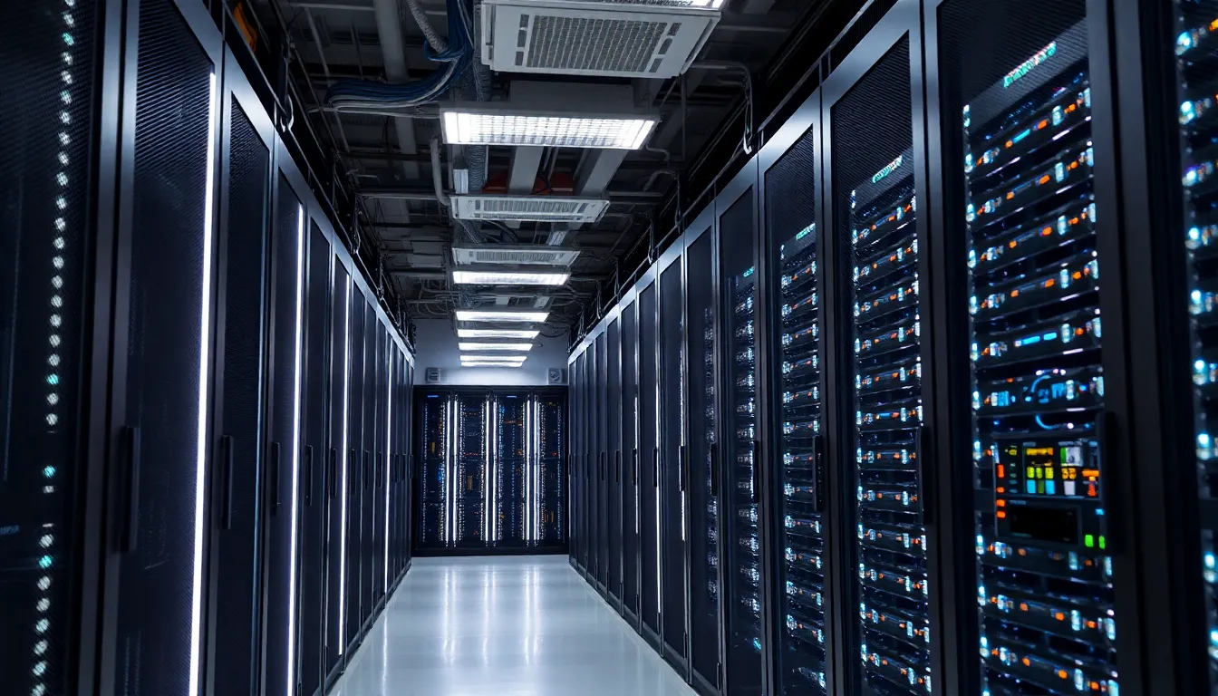 Modern data center facility with critical infrastructure systems
